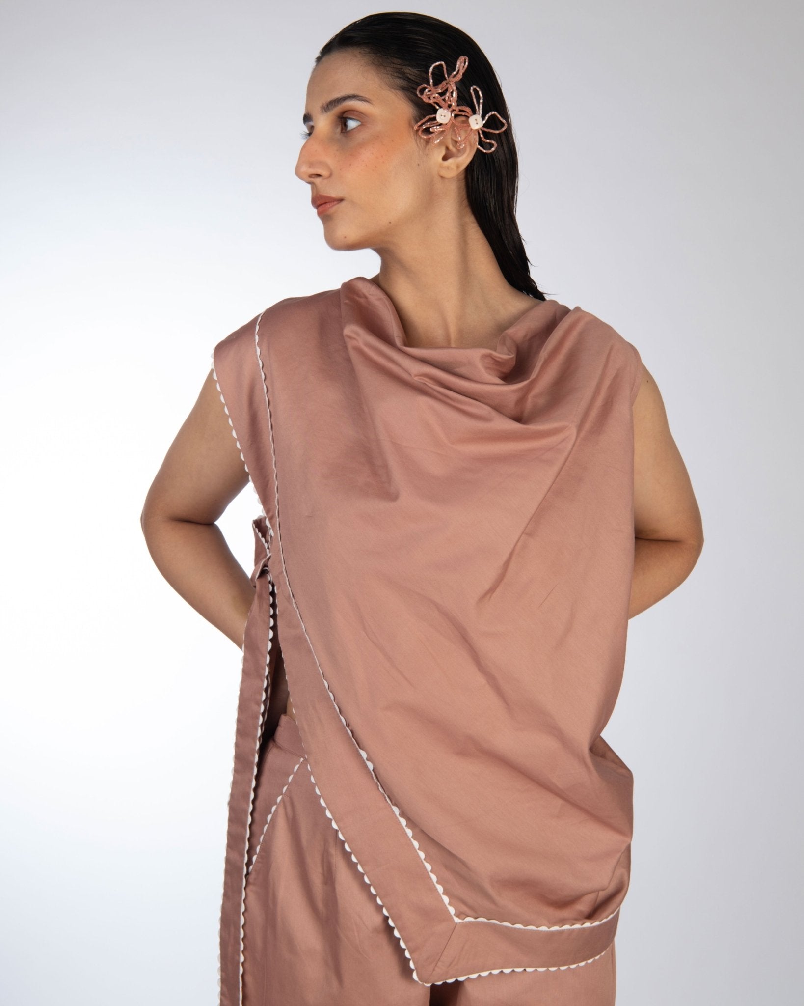 Cowl Neck Bib Set - Prashant Chaurasiya Atelier