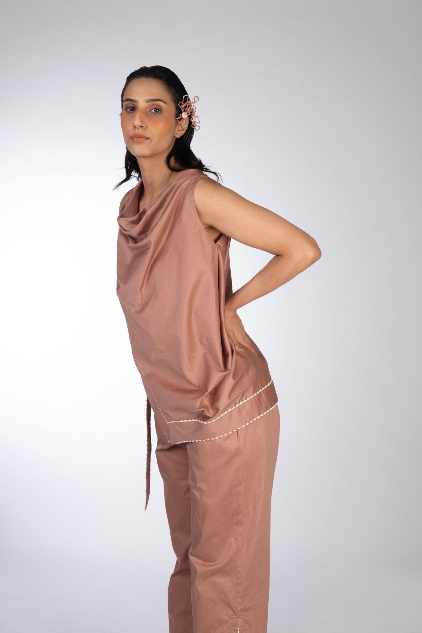 Cowl Neck Bib Set - Prashant Chaurasiya Atelier
