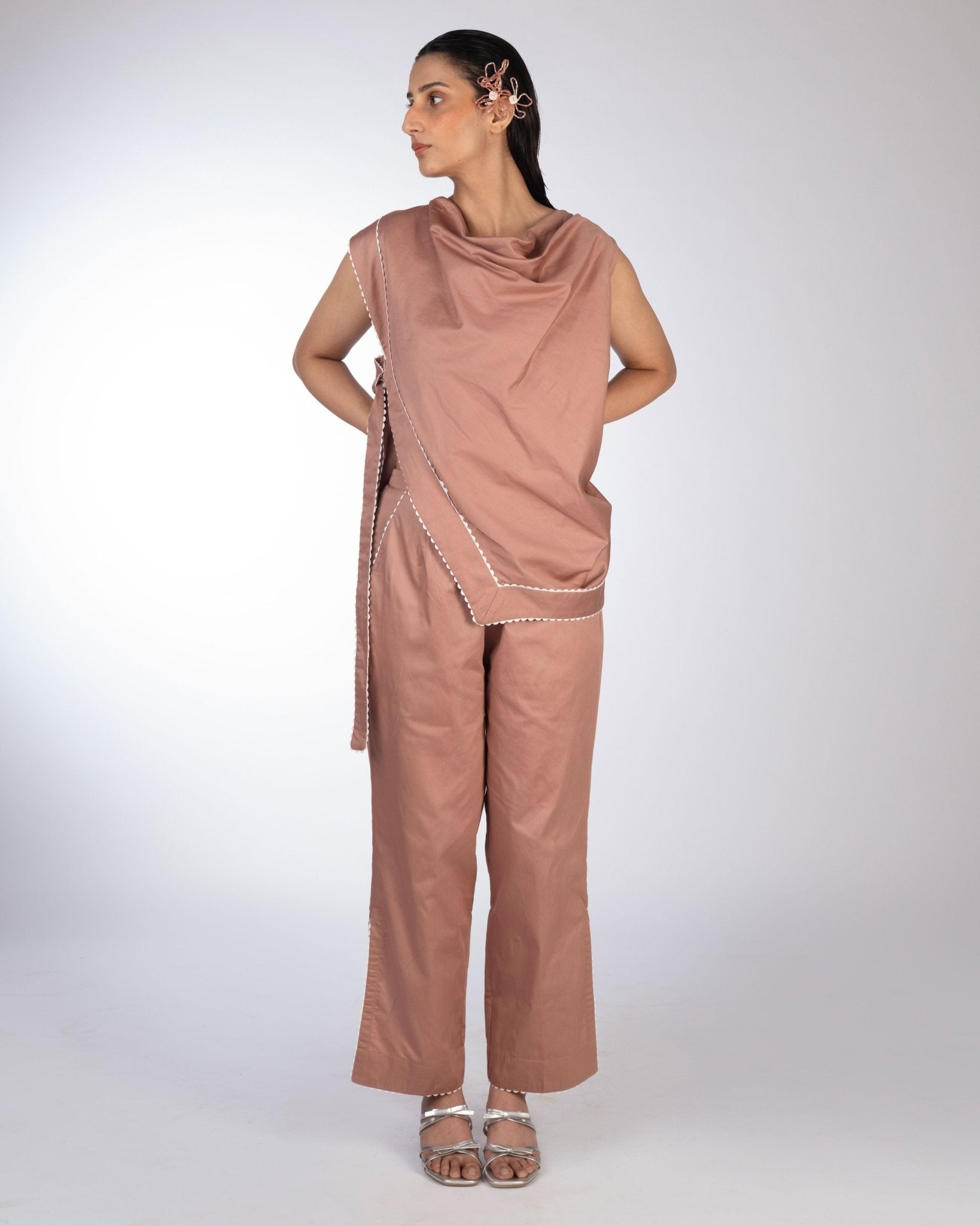 Cowl Neck Bib Set - Prashant Chaurasiya Atelier