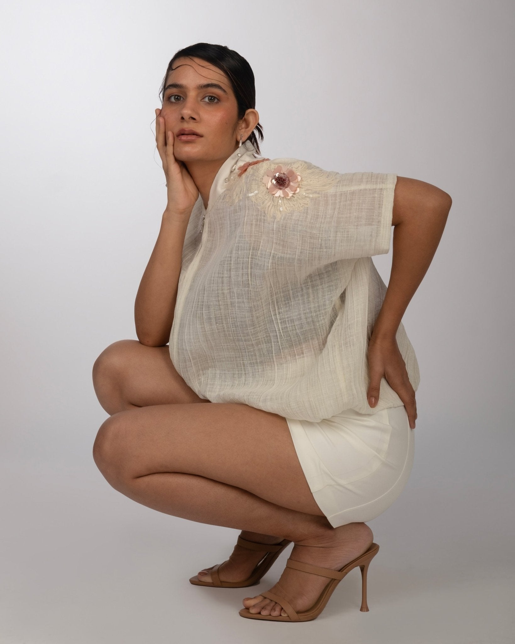 Giza Cotton Button - Down Dress - Prashant Chaurasiya Atelier