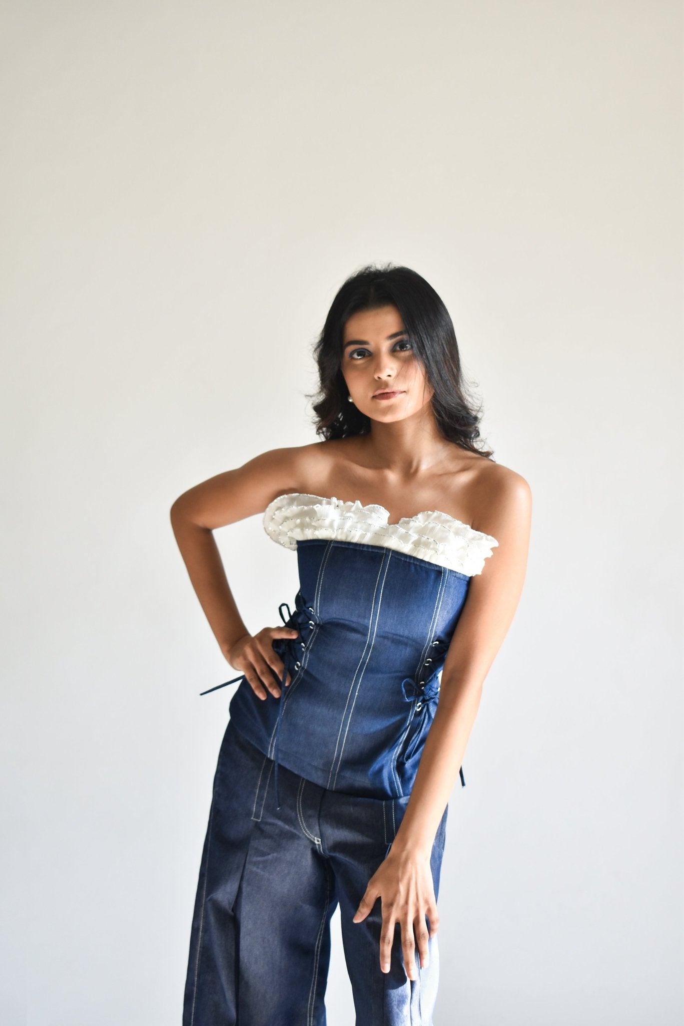 High - Tied Corset - Prashant Chaurasiya Atelier