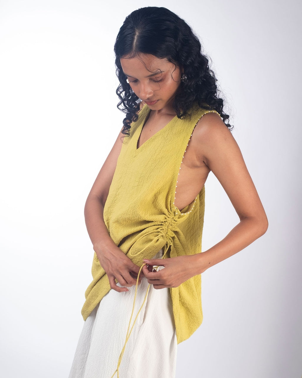 Fresh Green Halter Neck Co - ord - Prashant Chaurasiya Atelier