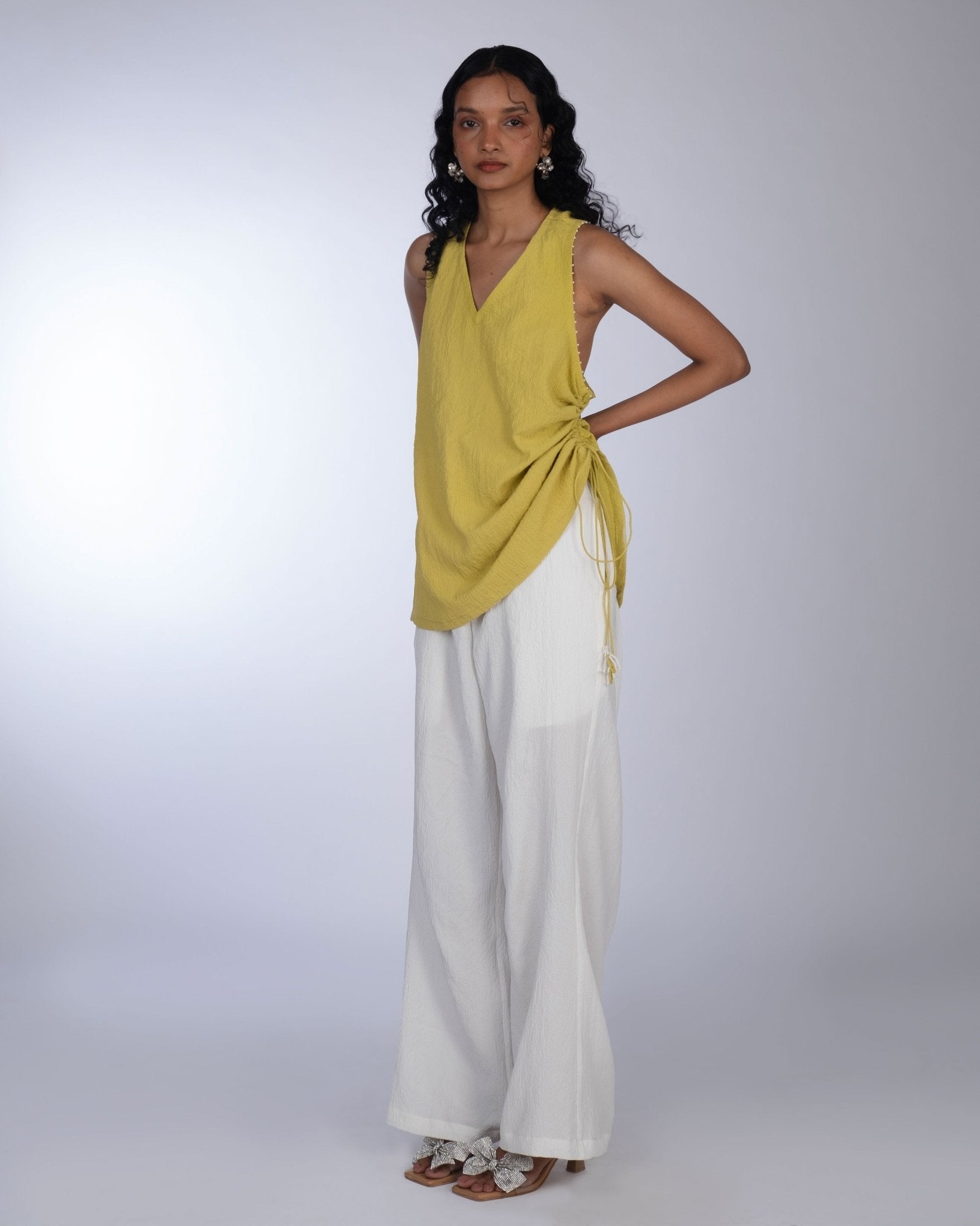 Fresh Green Halter Neck Co - ord - Prashant Chaurasiya Atelier
