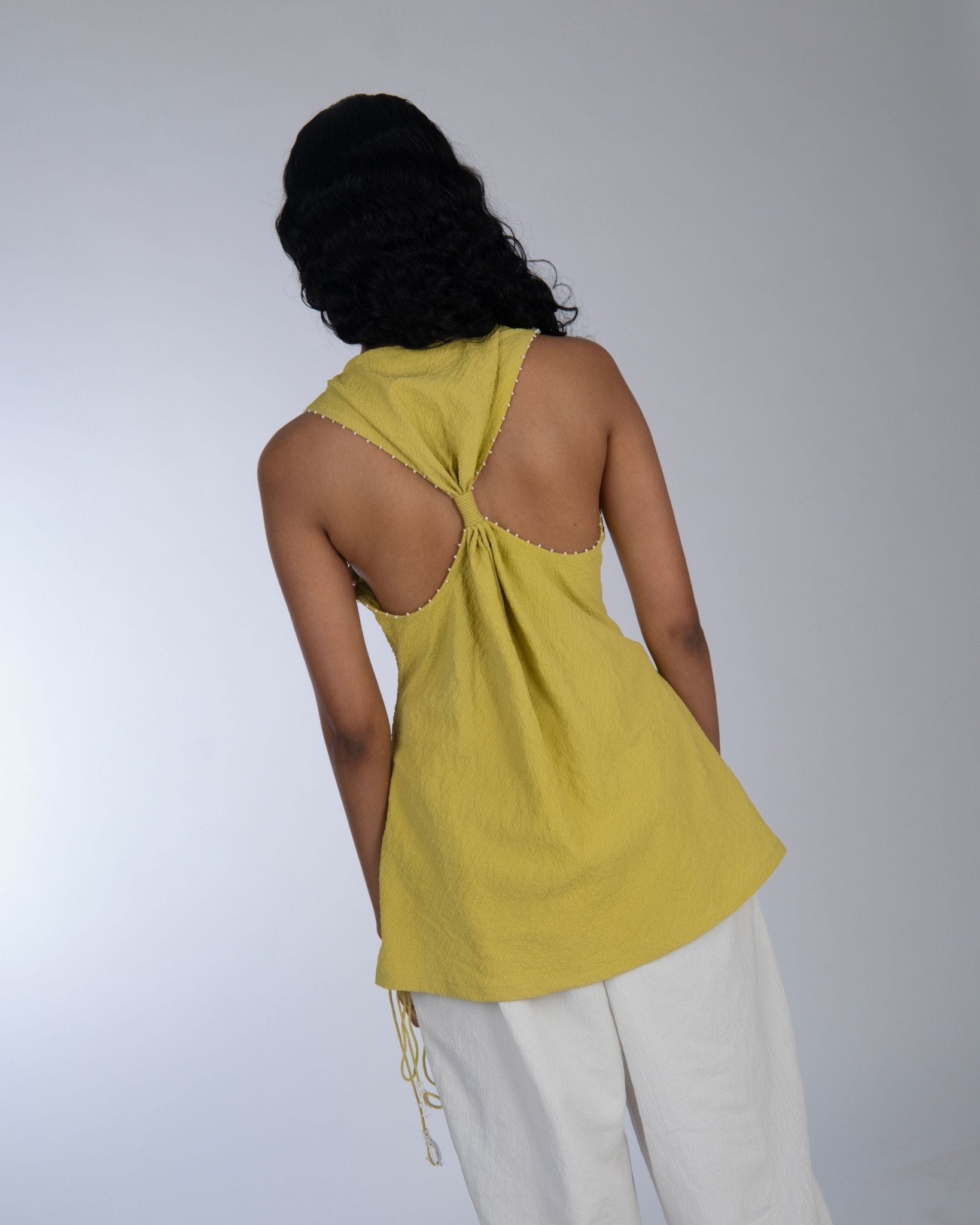 Fresh Green Halter Neck Co - ord - Prashant Chaurasiya Atelier