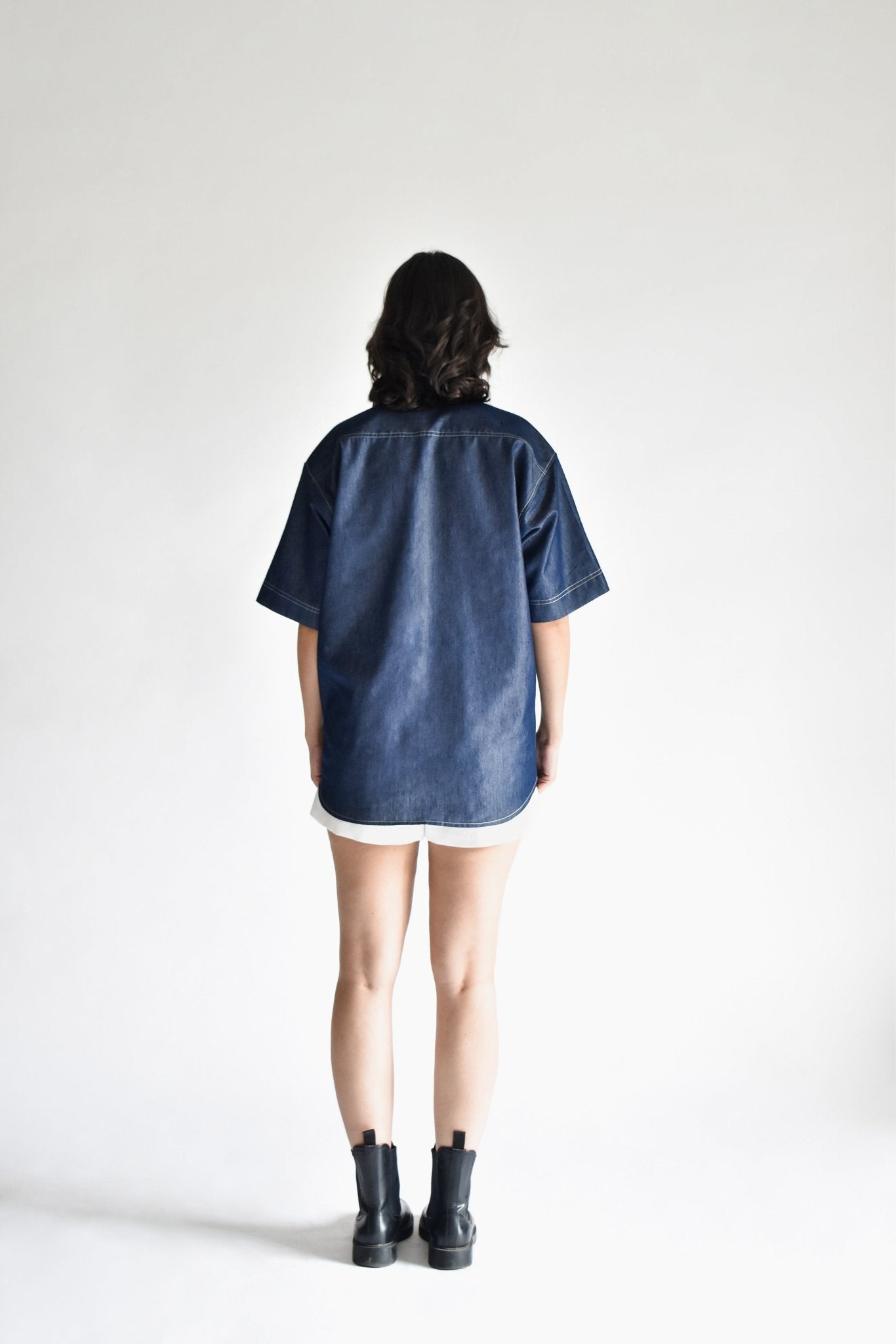 V - Neck Double Pocket Shirt - Prashant Chaurasiya Atelier