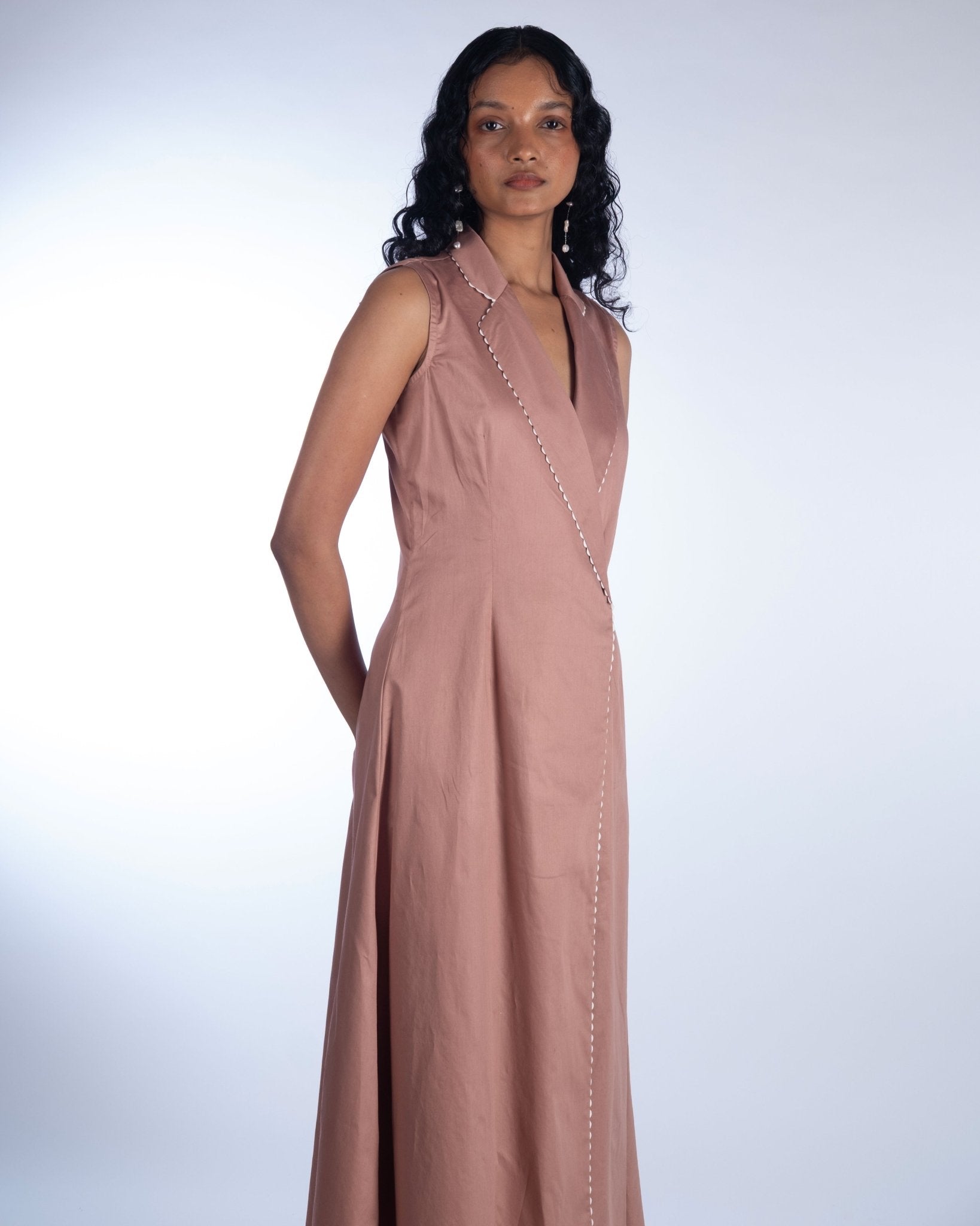 Wave Panel Mid - Thigh Dress - Prashant Chaurasiya Atelier