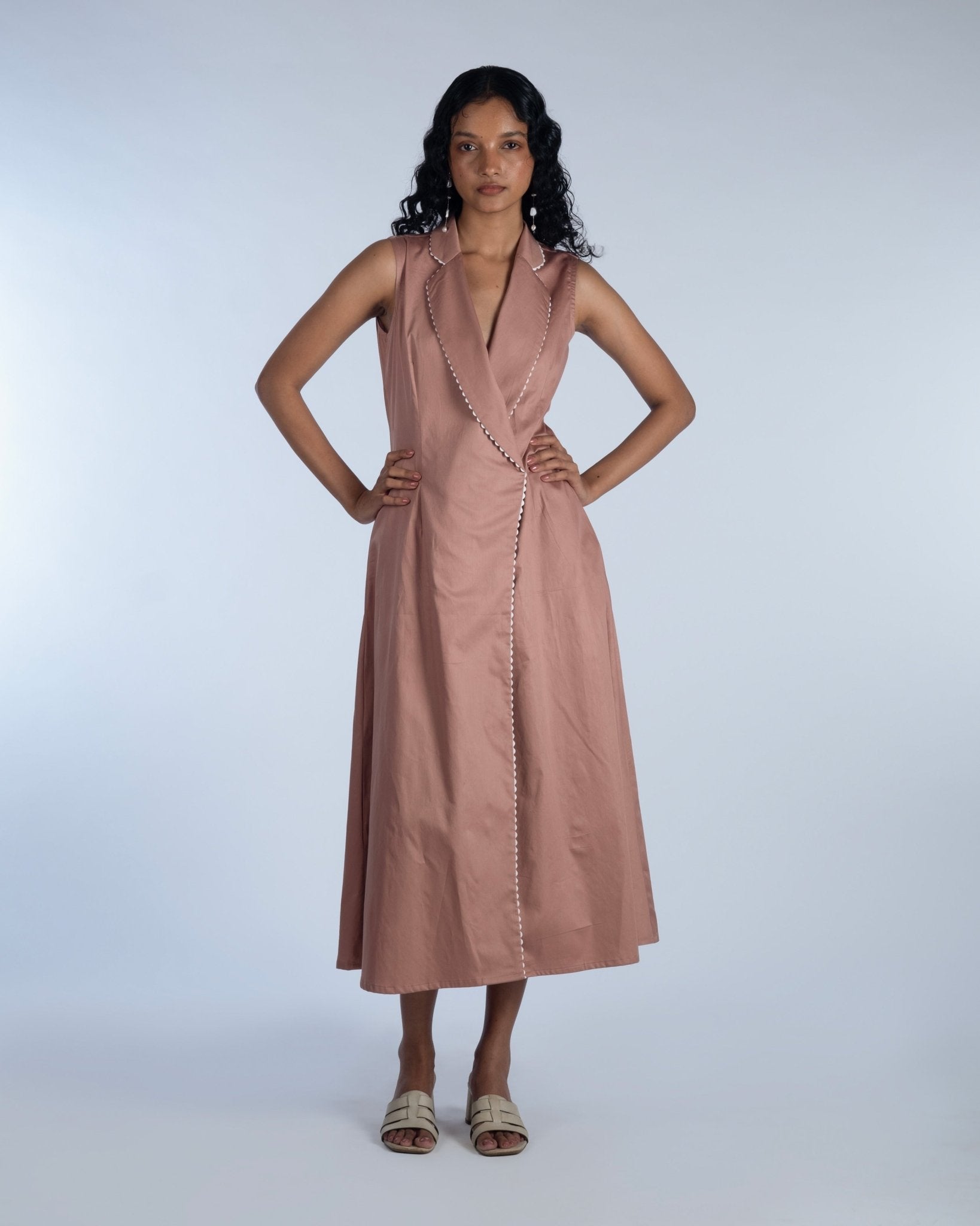 Wave Panel Mid - Thigh Dress - Prashant Chaurasiya Atelier