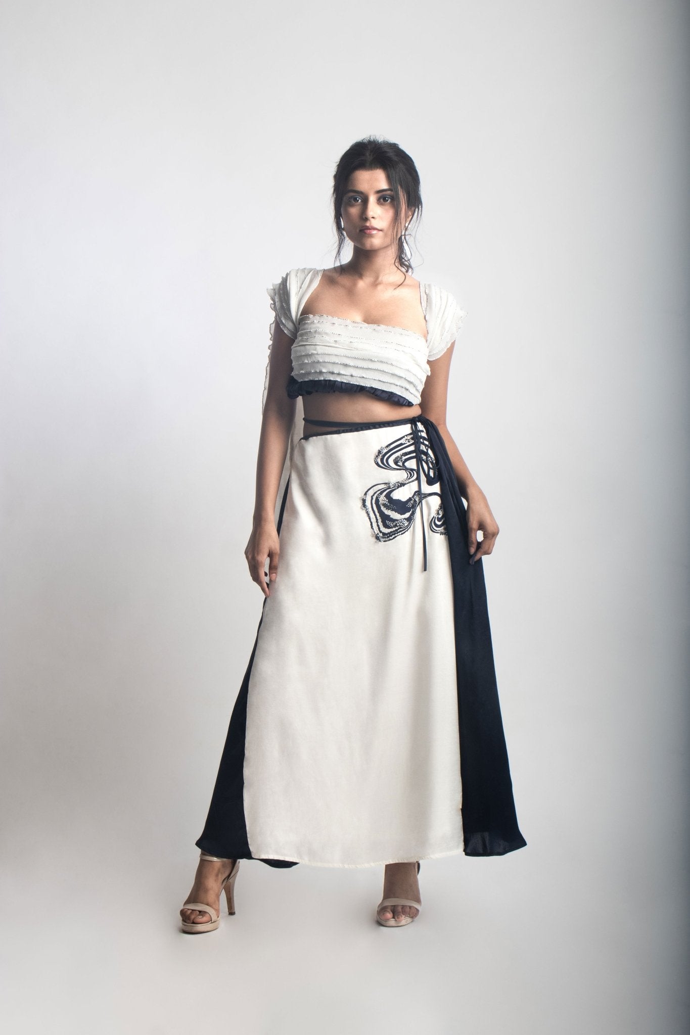 Wave Patch Panel Skirt - Prashant Chaurasiya Atelier