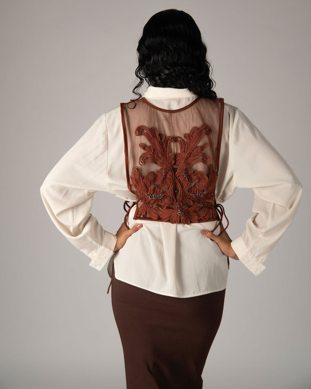 Wave - Pleated Ruffled Top & Pencil Skirt - Prashant Chaurasiya Atelier