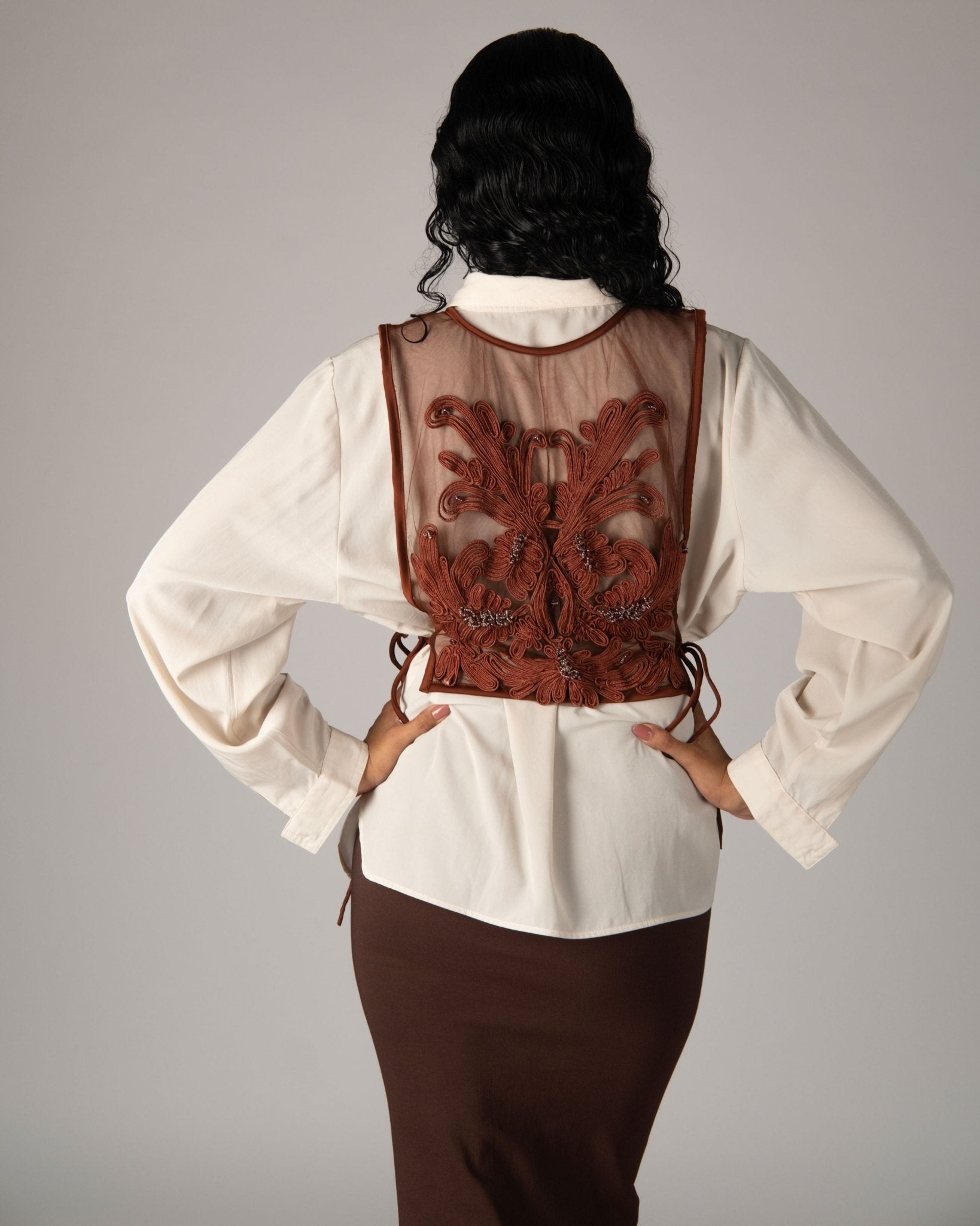 Wave - Pleated Ruffled Top & Pencil Skirt - Prashant Chaurasiya Atelier