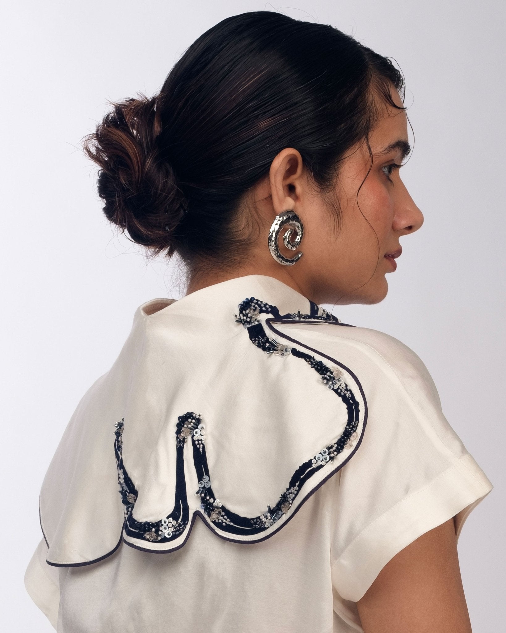 White Button - Down Dress - Prashant Chaurasiya Atelier