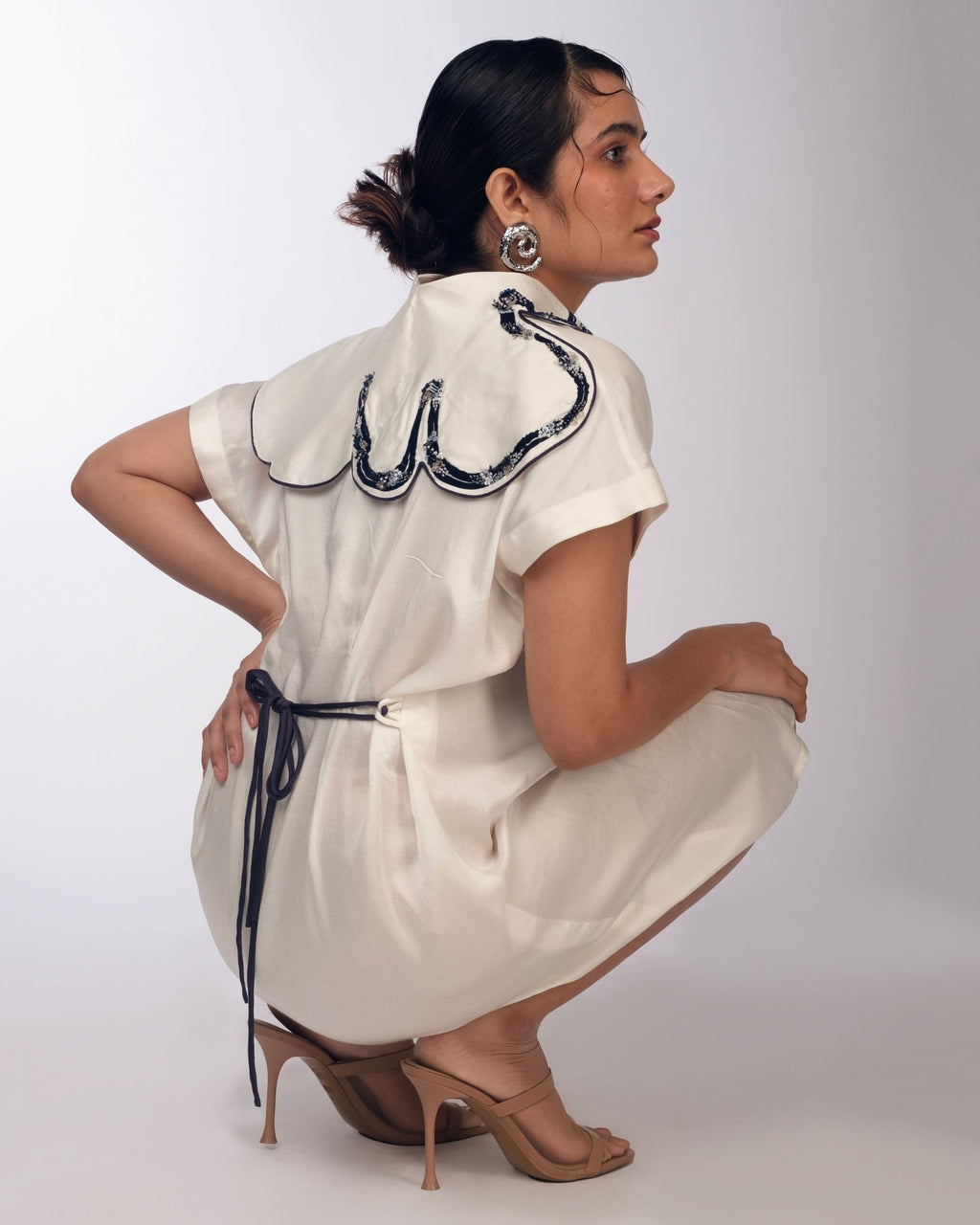 White Button - Down Dress - Prashant Chaurasiya Atelier