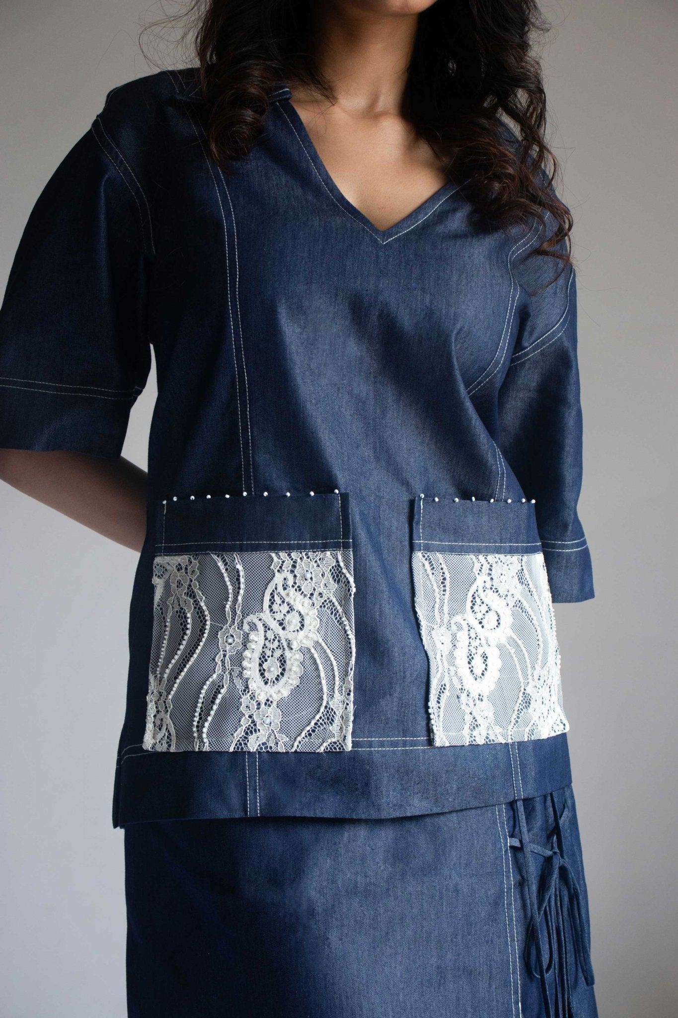 Wrap Denim Skirt - Prashant Chaurasiya Atelier